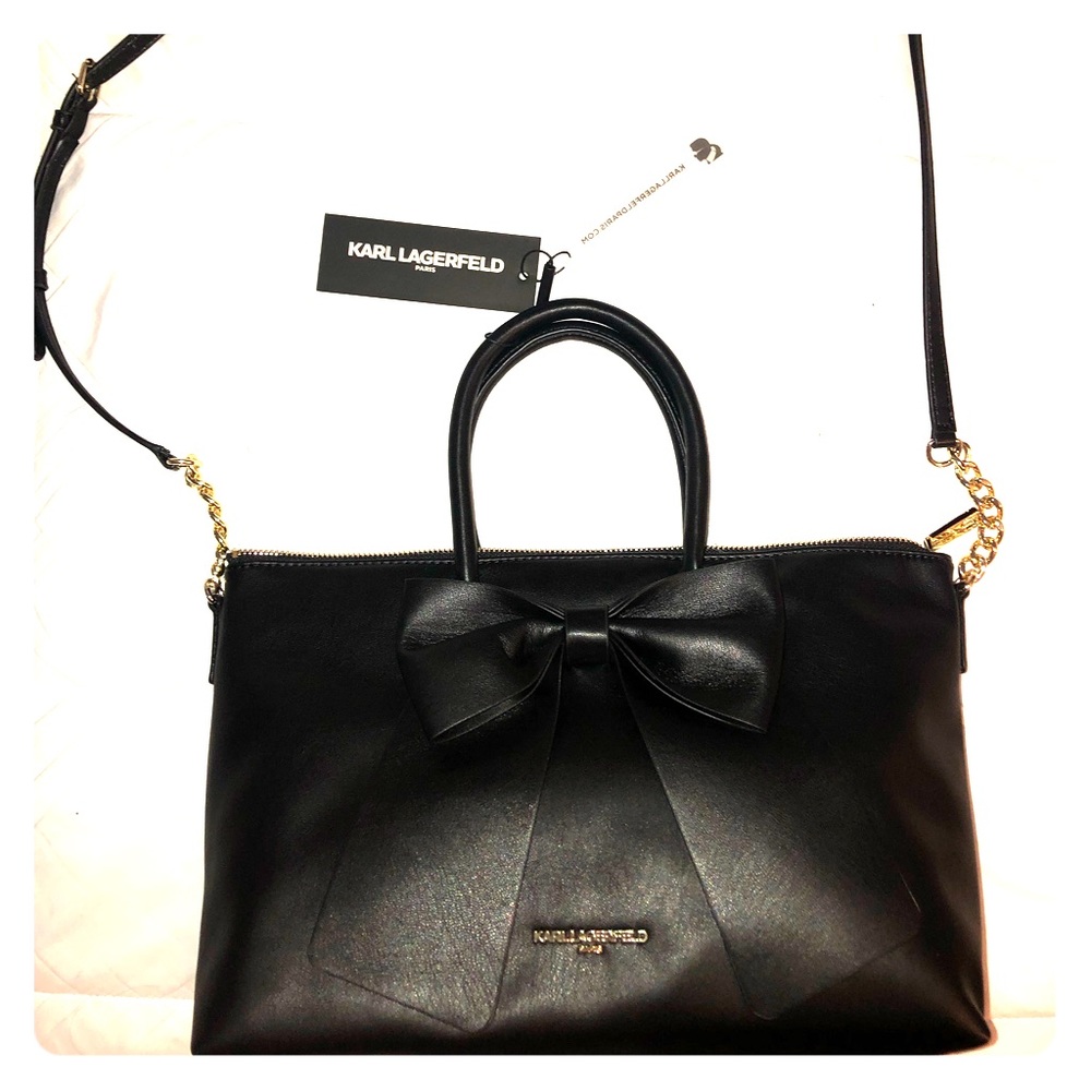 Karl Lagerfled Paris Kris Bow Satchel With Chain